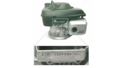 Honda engine model with close up shot of serial number