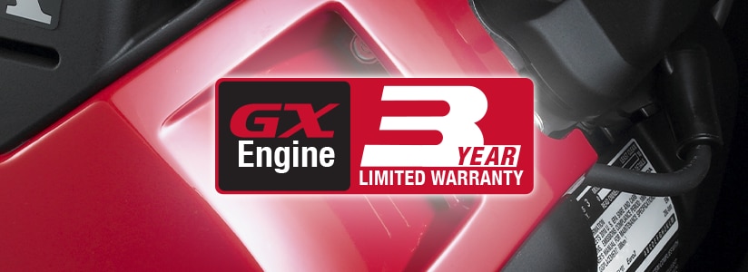 Honda GX engine 3 year warranty badge