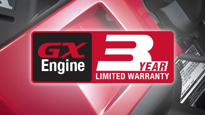 Honda GX engine 3 year warranty badge